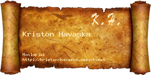 Kriston Havaska névjegykártya